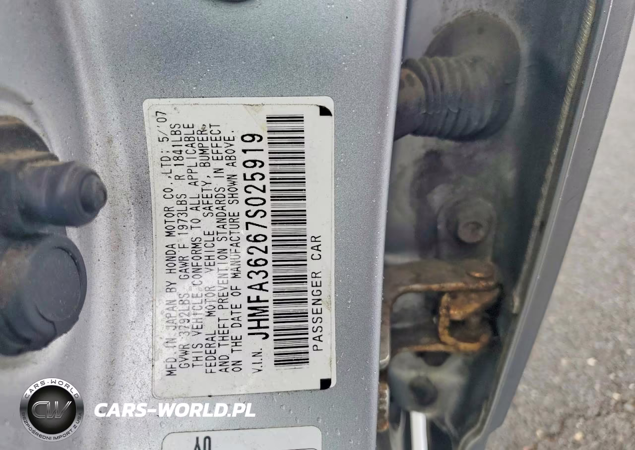 2007 Honda Civic Hybrid VIN:JHMFA36267S025919 - 12