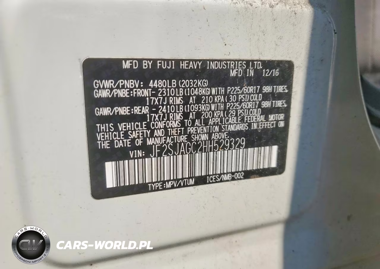 2017 Subaru Forester 2.5I Premium VIN:JF2SJAGC2HH529329 - 13