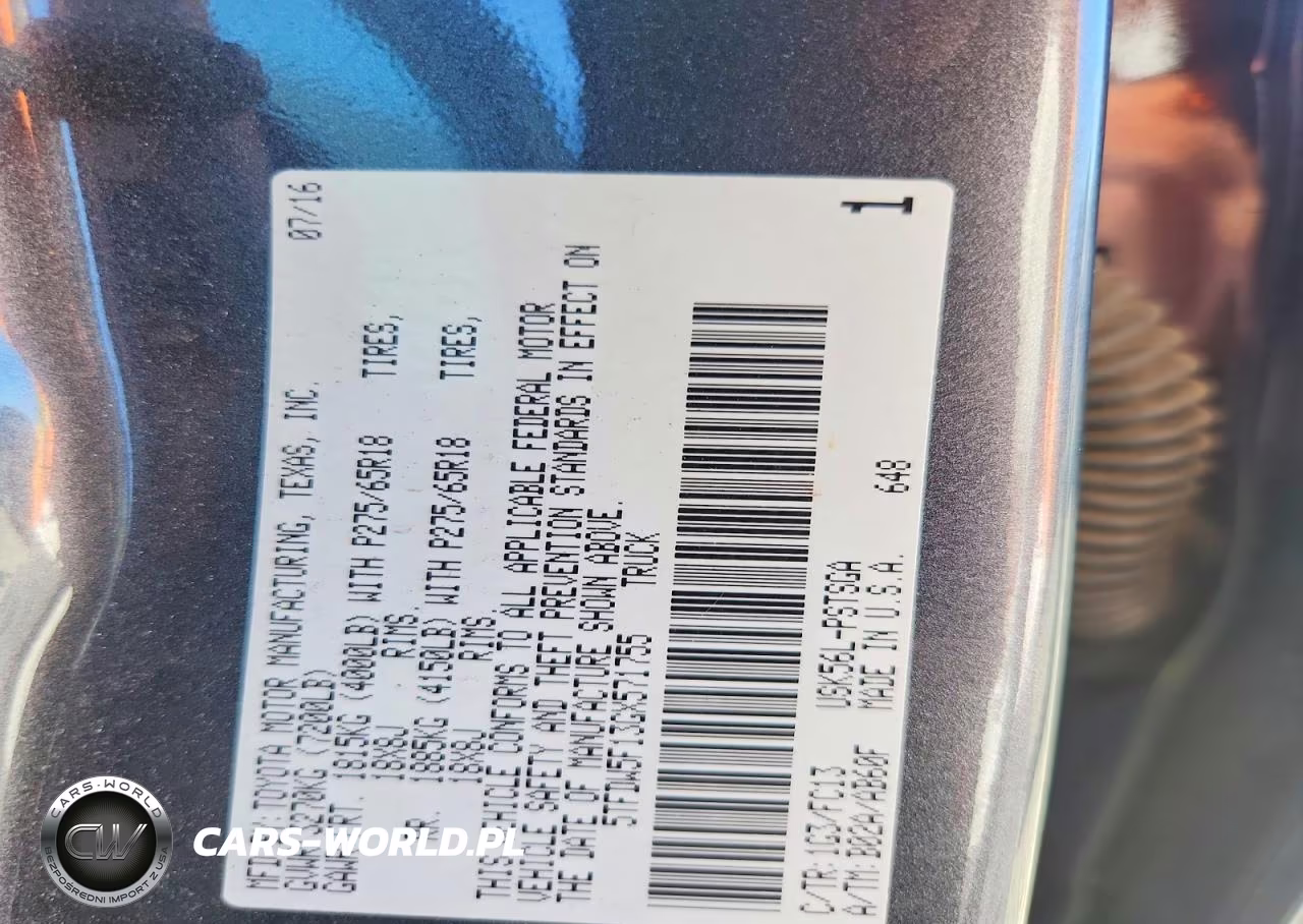 2016 Toyota Tundra Sr5 VIN:5TFDW5F13GX571755 - 12