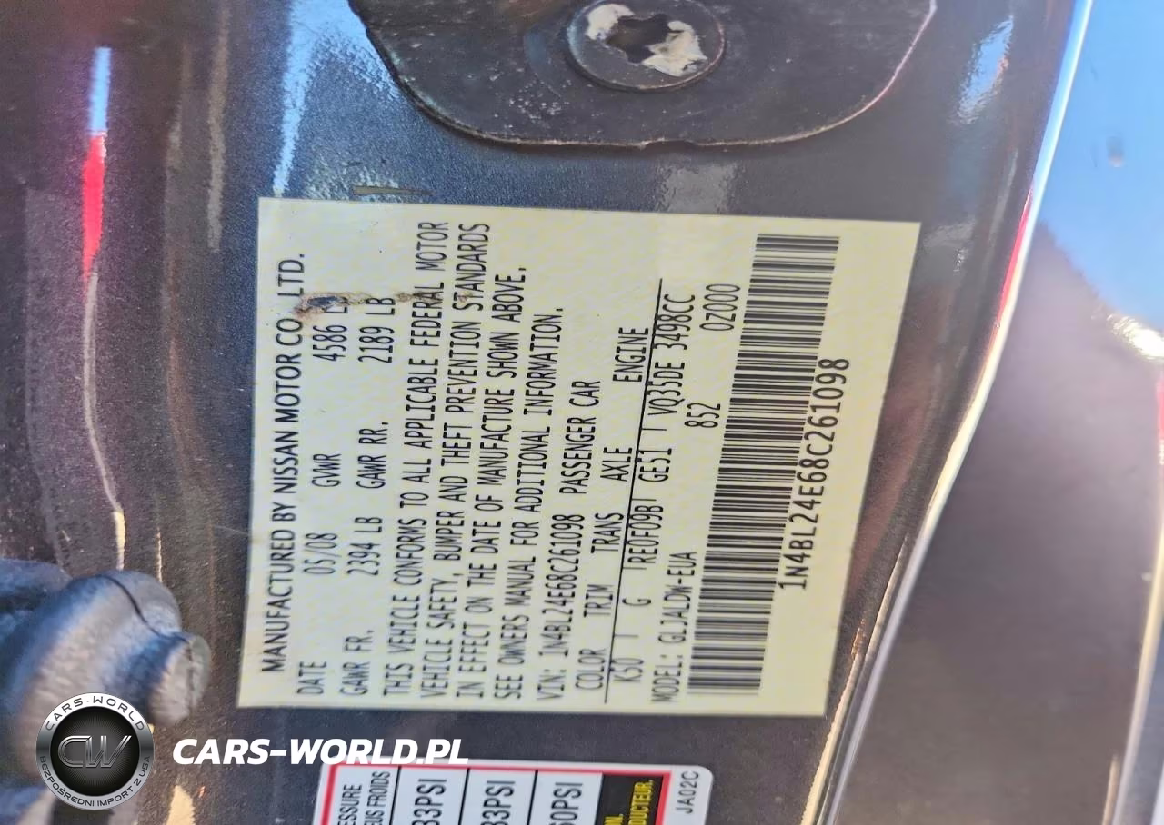 2008 Nissan Altima 3.5 Se VIN:1N4BL24E68C261098 - 12