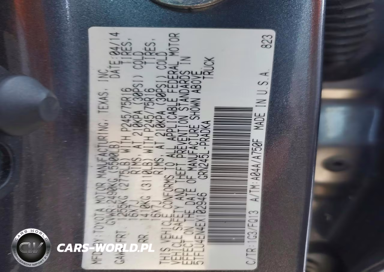 2014 Toyota Tacoma V6 VIN:5TFLU4EN4EX102946 - 12