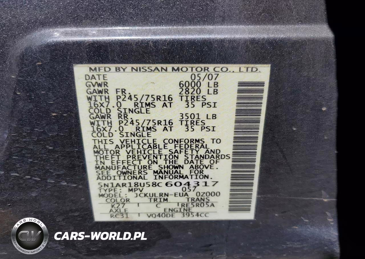 2008 Nissan Pathfinder S VIN:5N1AR18U58C604317 - 13