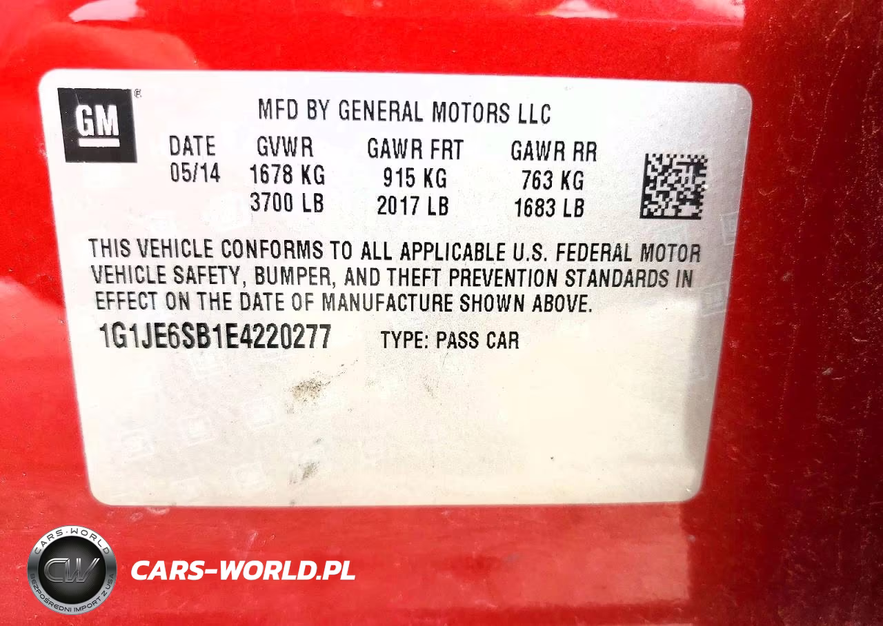 2014 Chevrolet Sonic Ltz VIN:1G1JE6SB1E4220277 - 12