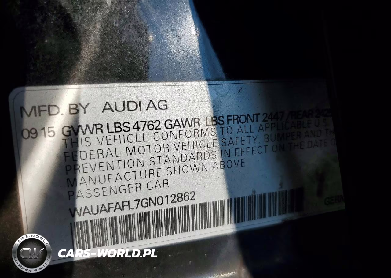 2016 Audi A4 Premium S-Line VIN:WAUAFAFL7GN012862 - 12
