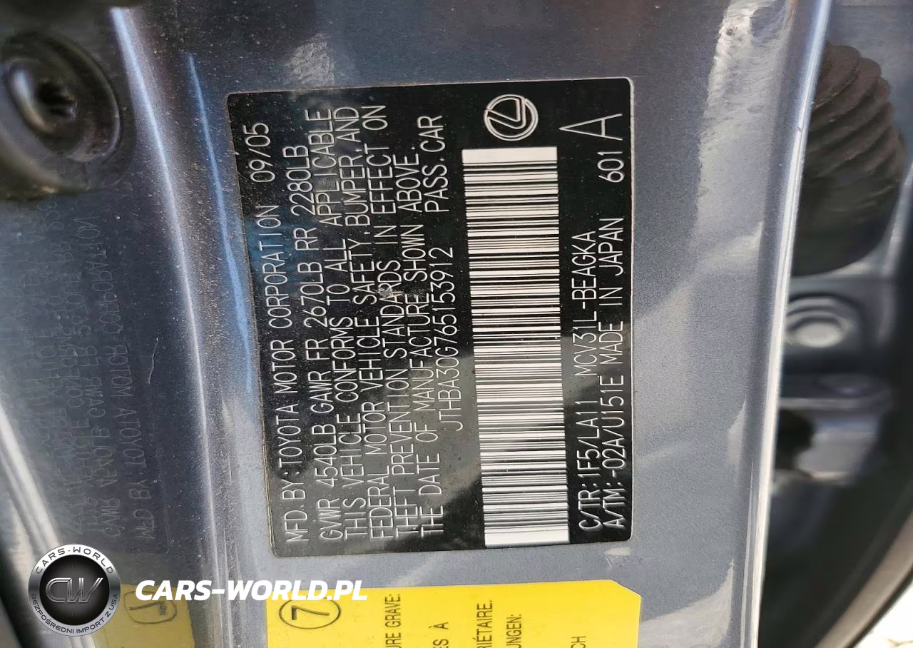 2006 Lexus Es 330 VIN:JTHBA30G765153912 - 13