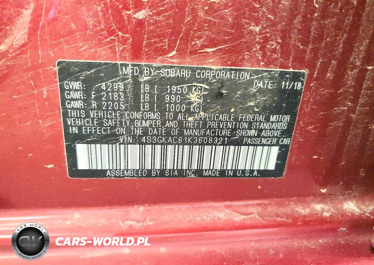 2019 Subaru Impreza Premium VIN:4S3GKAC61K3608321 - 12