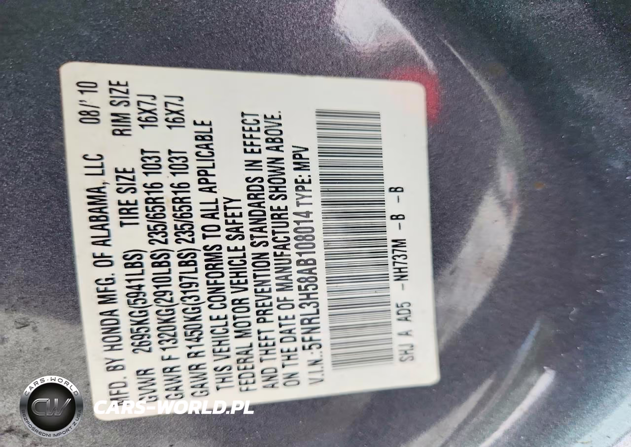 2010 Honda Odyssey Ex VIN:5FNRL3H58AB108014 - 13