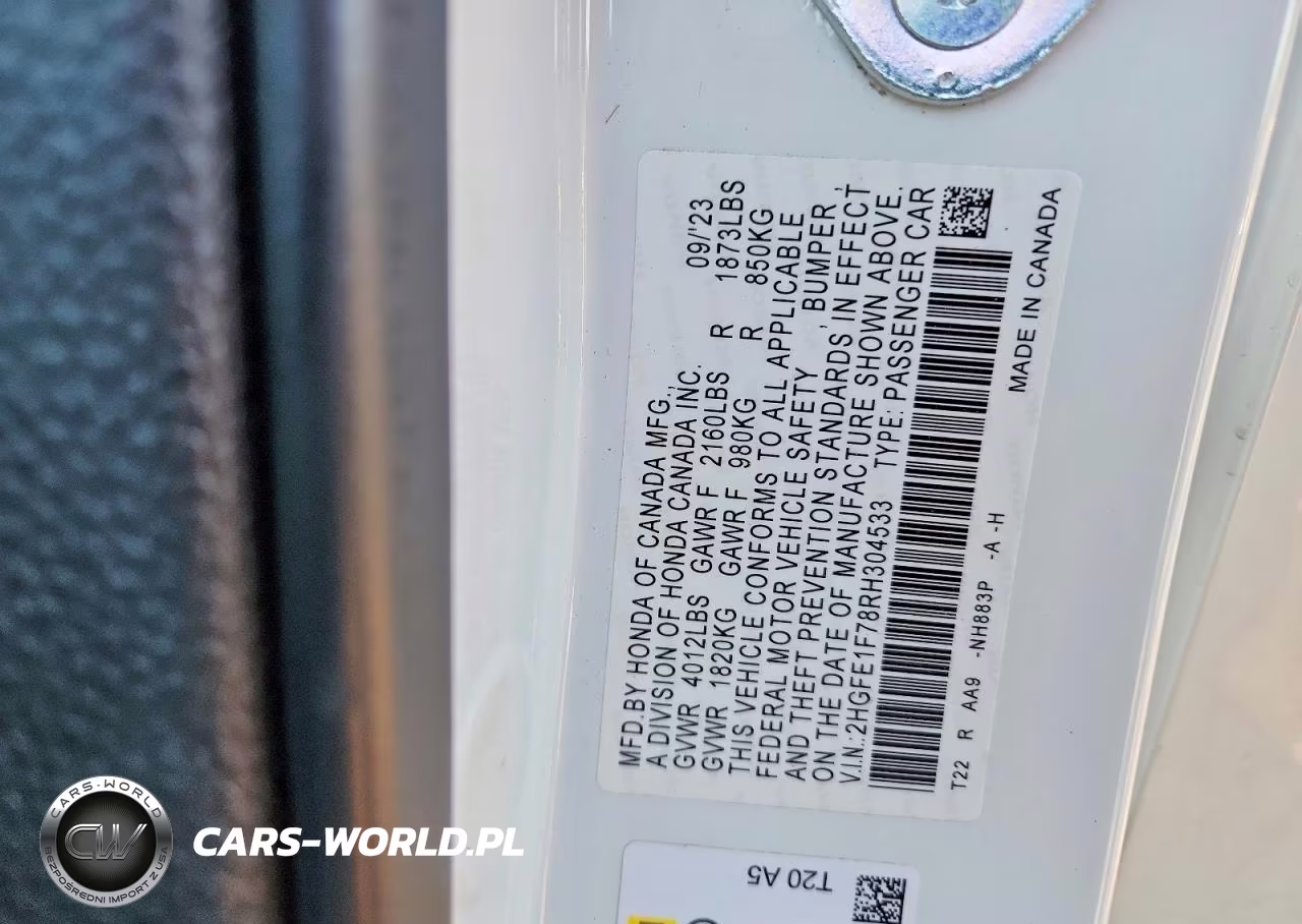 2024 Honda Civic Ex VIN:2HGFE1F78RH304533 - 12