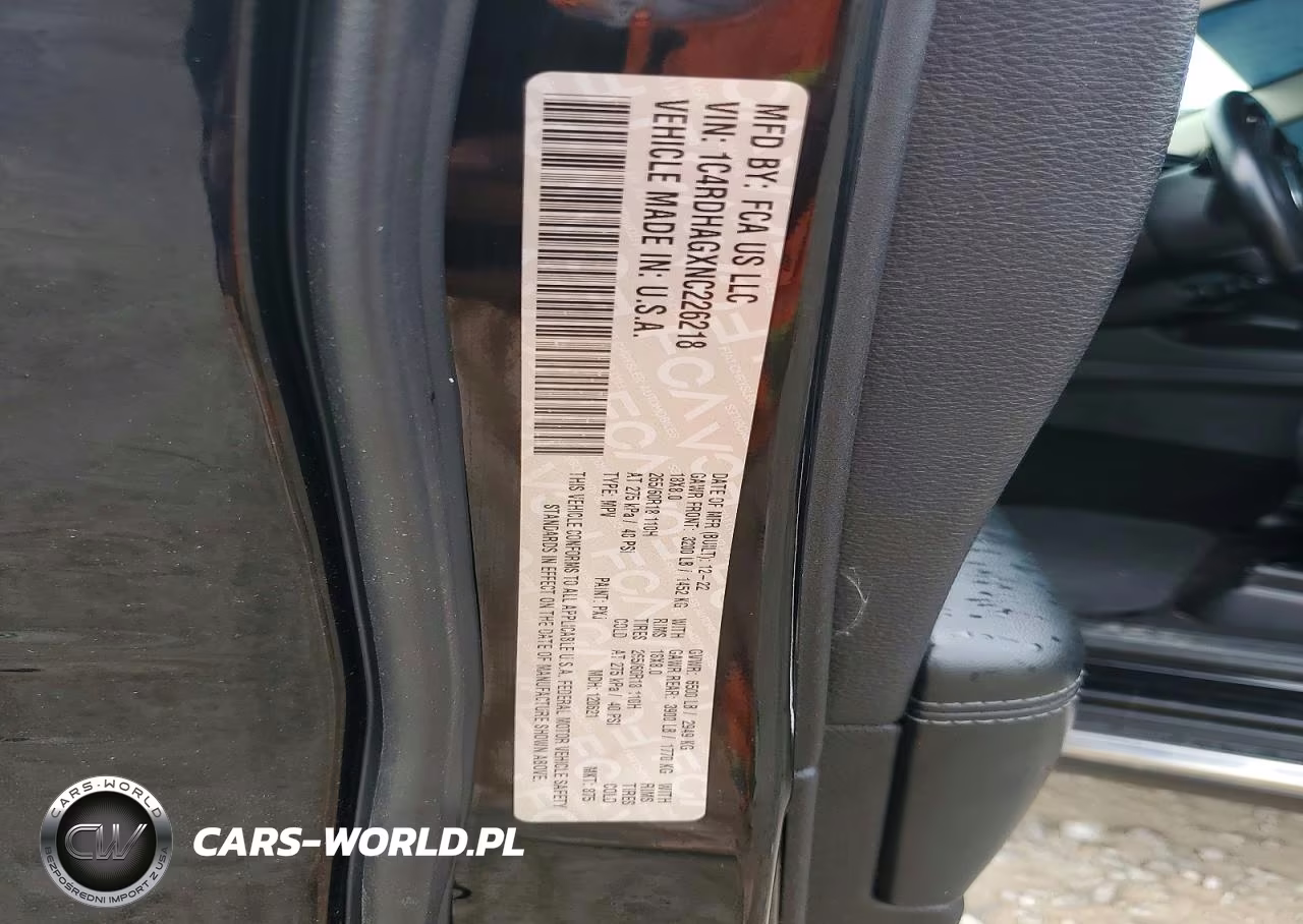 2022 Dodge Durango Sxt VIN:1C4RDHAGXNC226218 - 13
