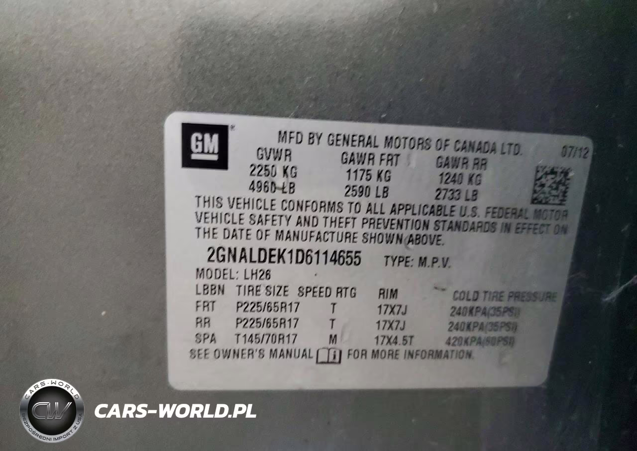 2013 Chevrolet Equinox Lt VIN:2GNALDEK1D6114655 - 13