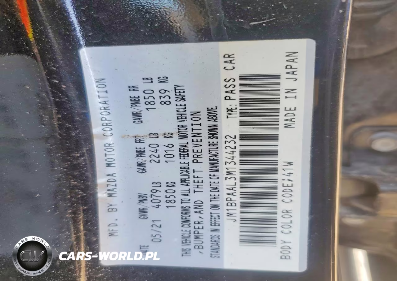 2021 Mazda 3 VIN:JM1BPAAL3M1344232 - 12