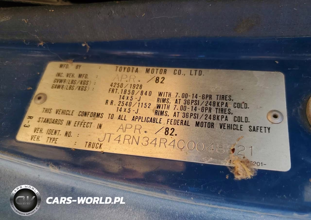 1982 Toyota Pickup VIN:JT4RN34R4C0048821 - 12