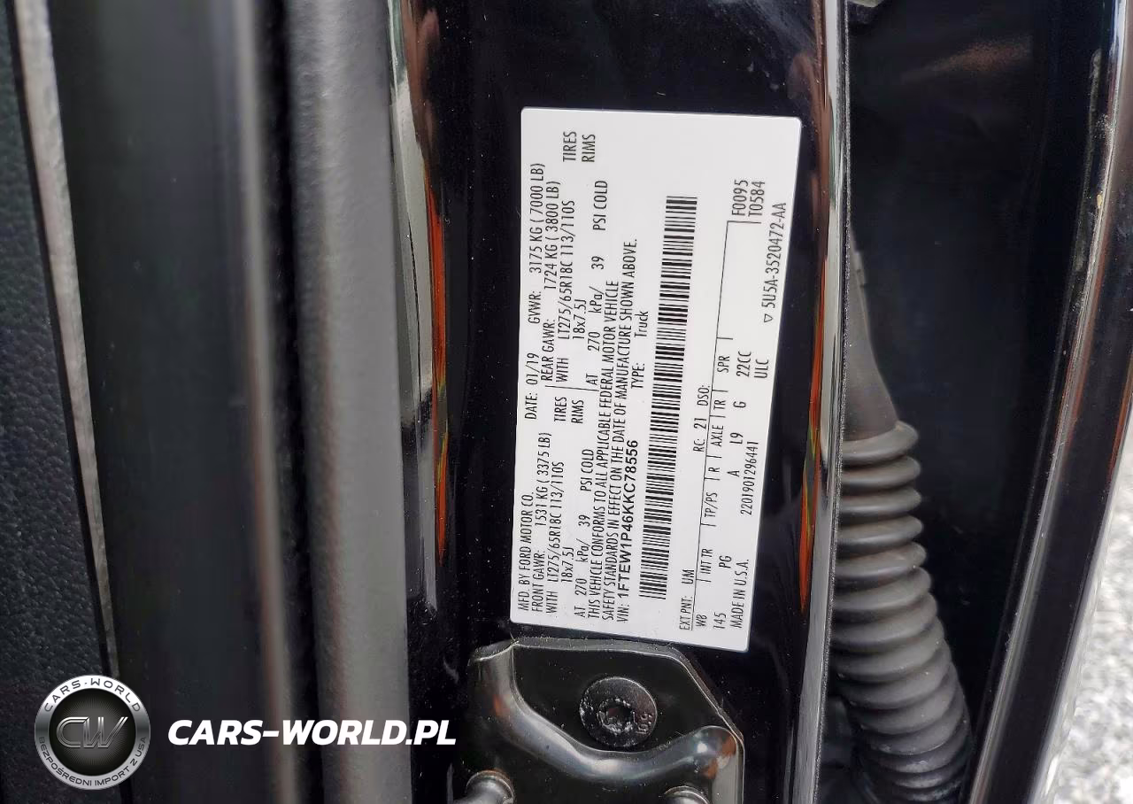 2019 Ford F150 Police Responder VIN:1FTEW1P46KKC78556 - 12