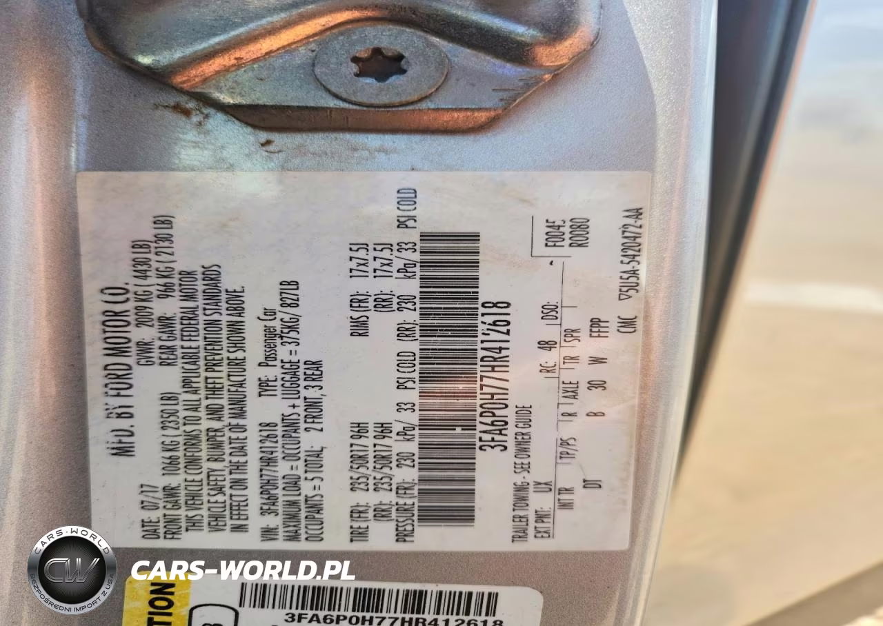 2017 Ford Fusion Se VIN:3FA6P0H77HR412618 - 12