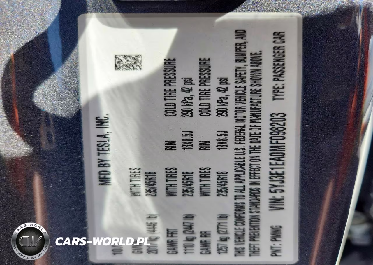 2021 Tesla Model 3 VIN:5YJ3E1EA0MF098203 - 12