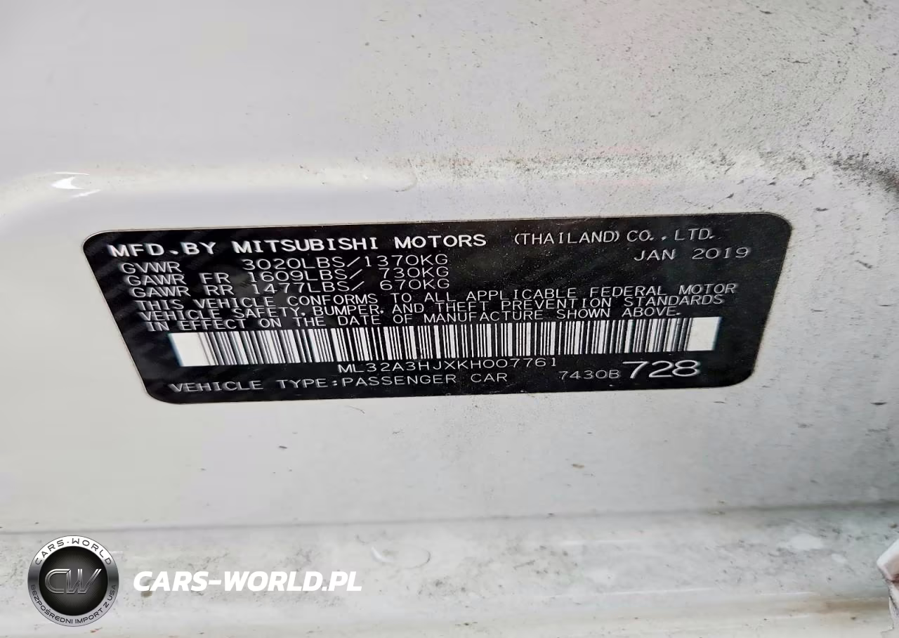 2019 Mitsubishi Mirage Es VIN:ML32A3HJXKH007761 - 12