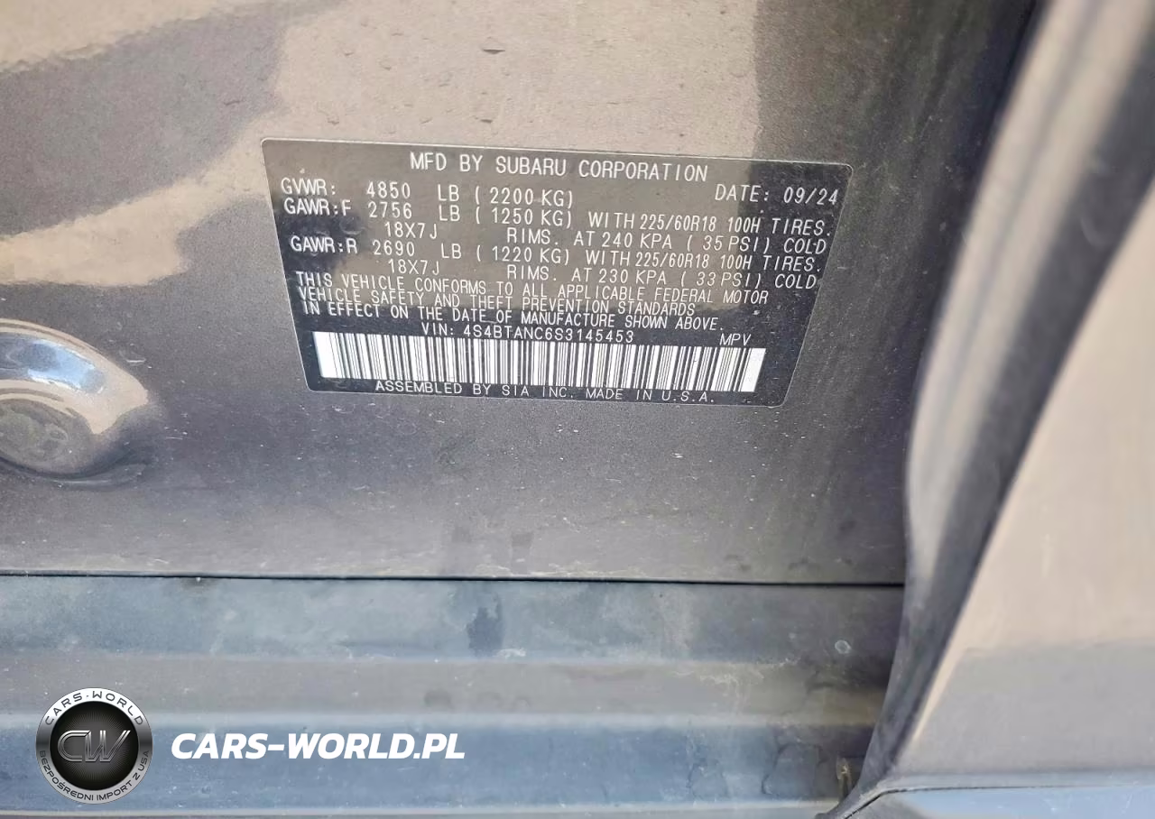 2025 Subaru Outback Limited VIN:4S4BTANC6S3145453 - 12