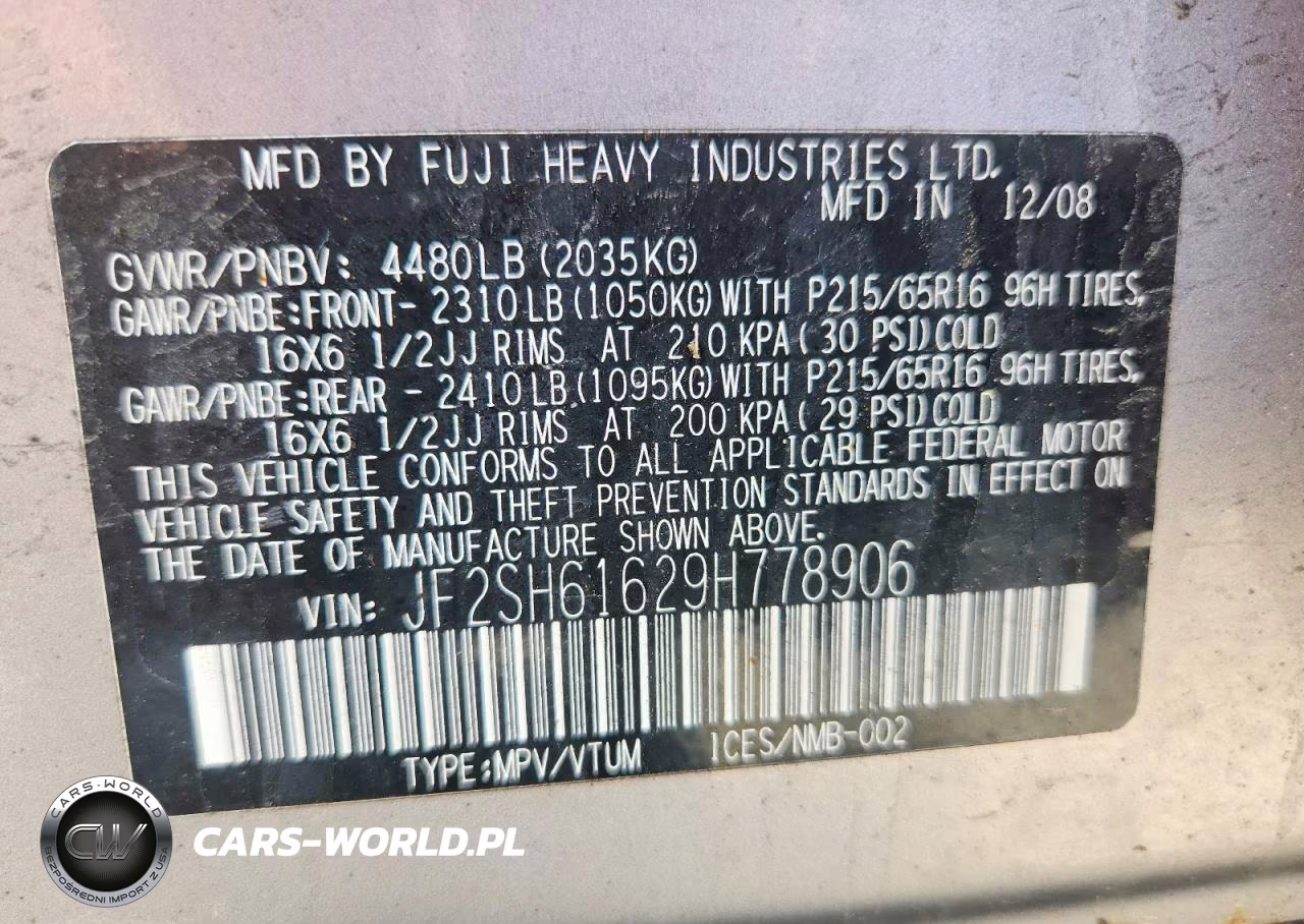 2009 Subaru Forester 2.5X VIN:JF2SH61629H778906 - 13