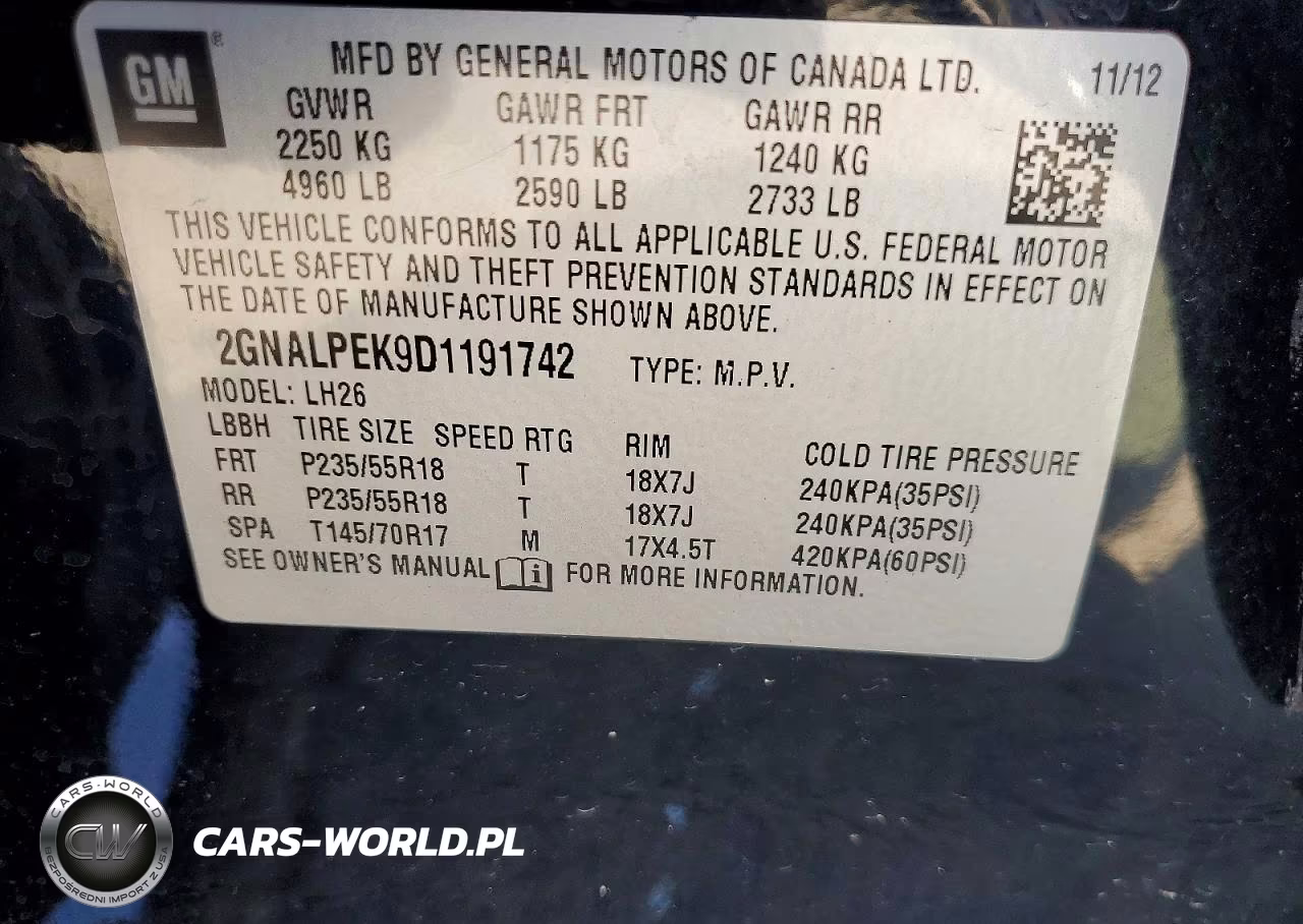2013 Chevrolet Equinox Lt VIN:2GNALPEK9D1191742 - 13