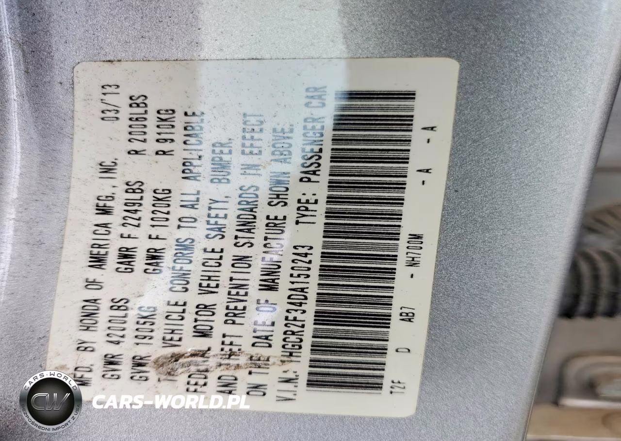 2013 Honda Accord Lx VIN:1HGCR2F34DA150243 - 12