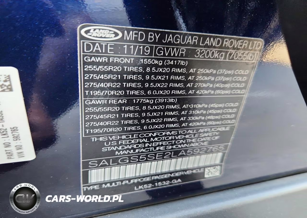 2020 Land Rover Range Rover P525 Hse VIN:SALGS5SE2LA592765 - 13