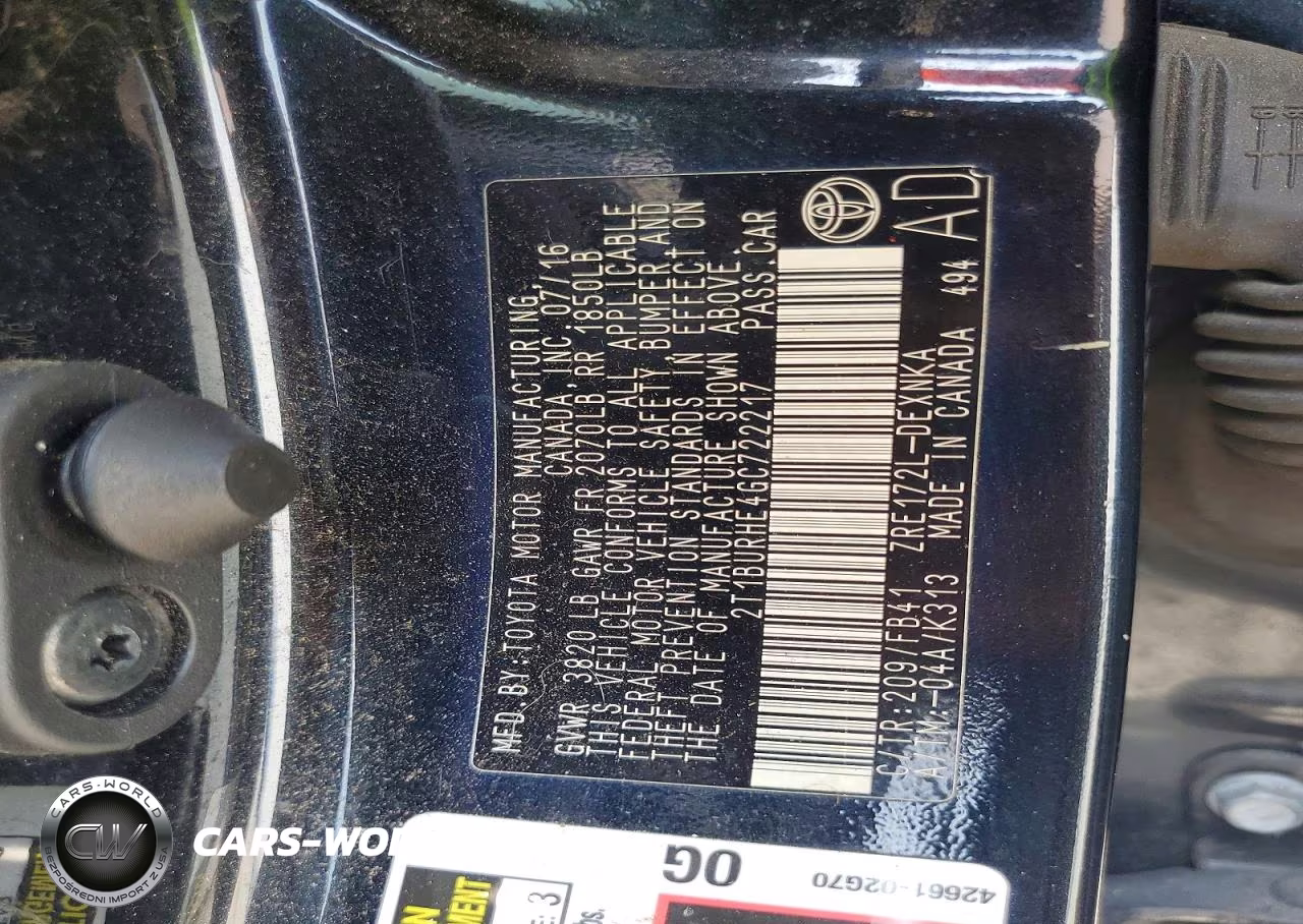 2016 Toyota Corolla Le VIN:2T1BURHE4GC722217 - 12