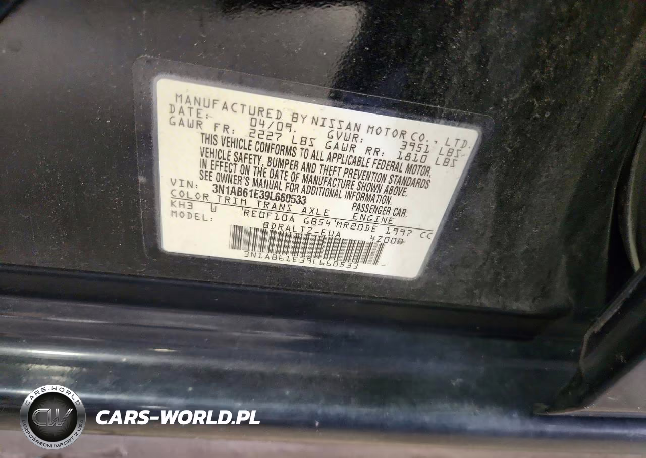 2009 Nissan Sentra 2.0 VIN:3N1AB61E39L660533 - 12