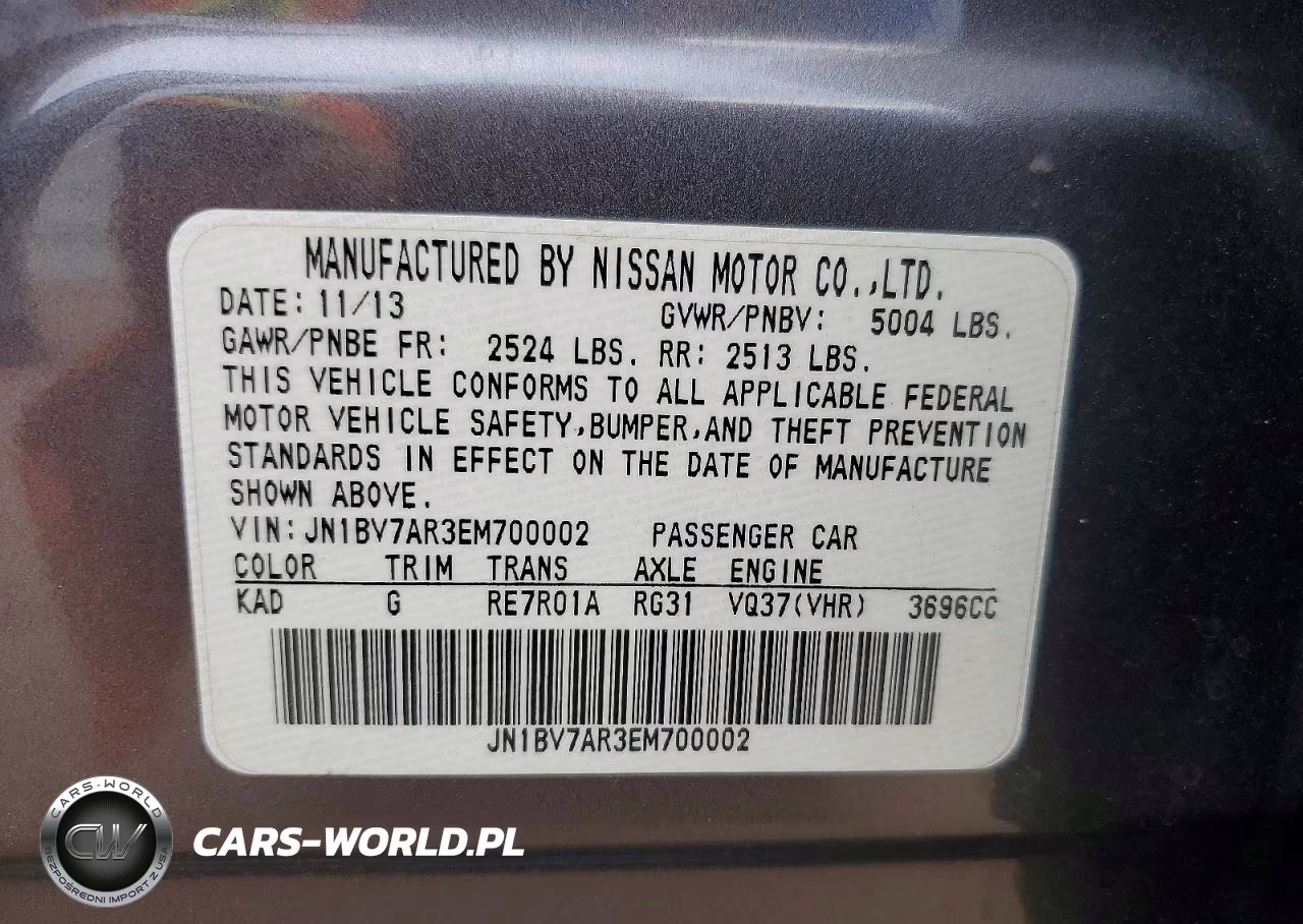 2014 Infiniti Q50 Premium VIN:JN1BV7AR3EM700002 - 12