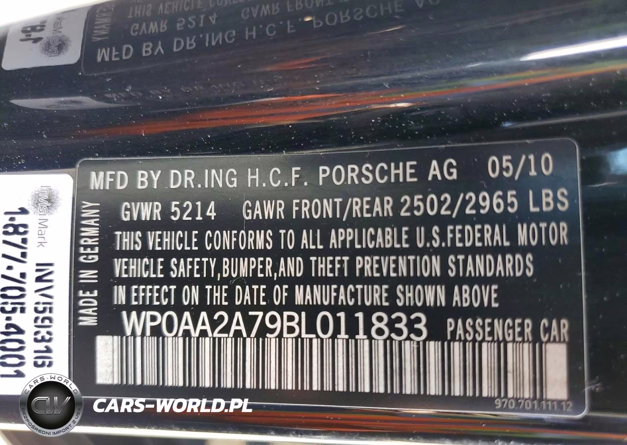 2011 Porsche Panamera 2 VIN:WP0AA2A79BL011833 - 11