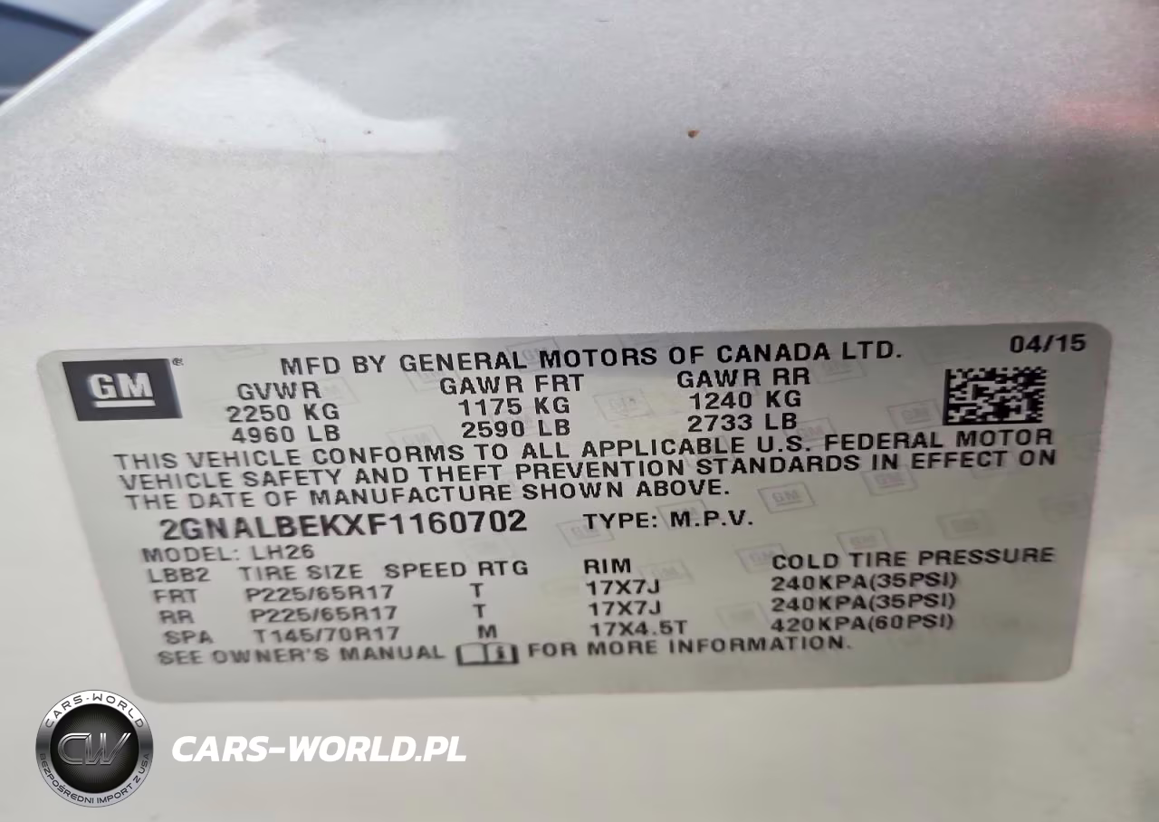 2015 Chevrolet Equinox Lt VIN:2GNALBEKXF1160702 - 13