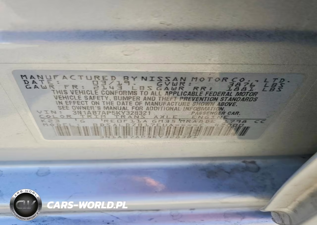 2019 Nissan Sentra Sv VIN:3N1AB7AP5KY328321 - 12