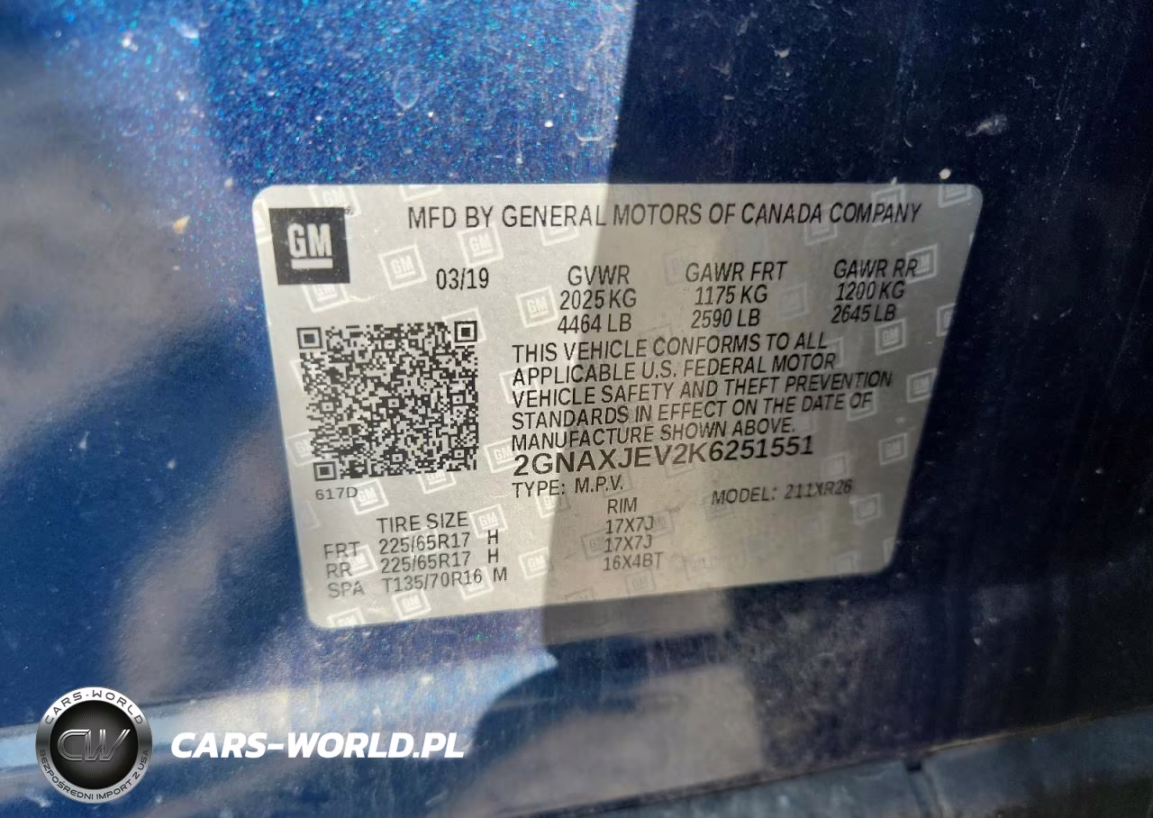 2019 Chevrolet Equinox Lt VIN:2GNAXJEV2K6251551 - 13