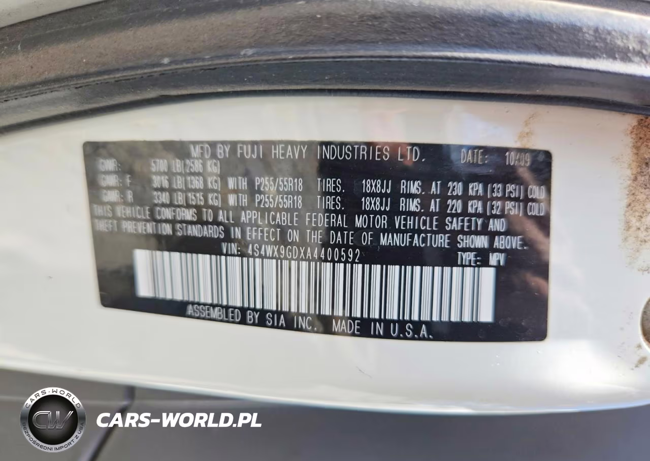 2010 Subaru Tribeca Limited VIN:4S4WX9GDXA4400592 - 13