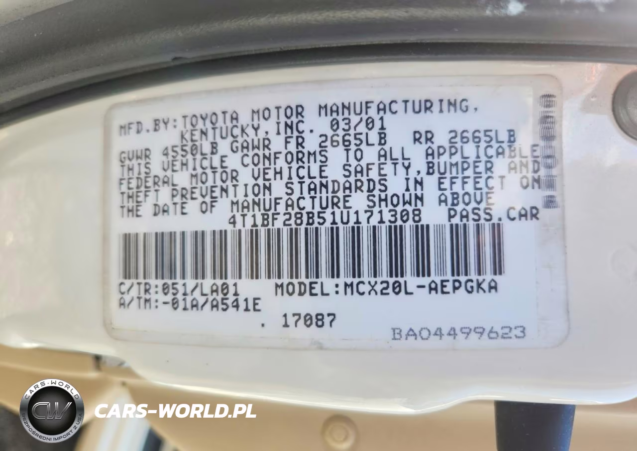 2001 Toyota Avalon VIN:4T1BF28B51U171308 - 12