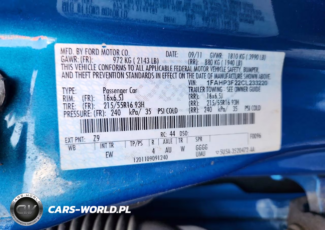 2012 Ford Focus Se VIN:1FAHP3F22CL233220 - 12