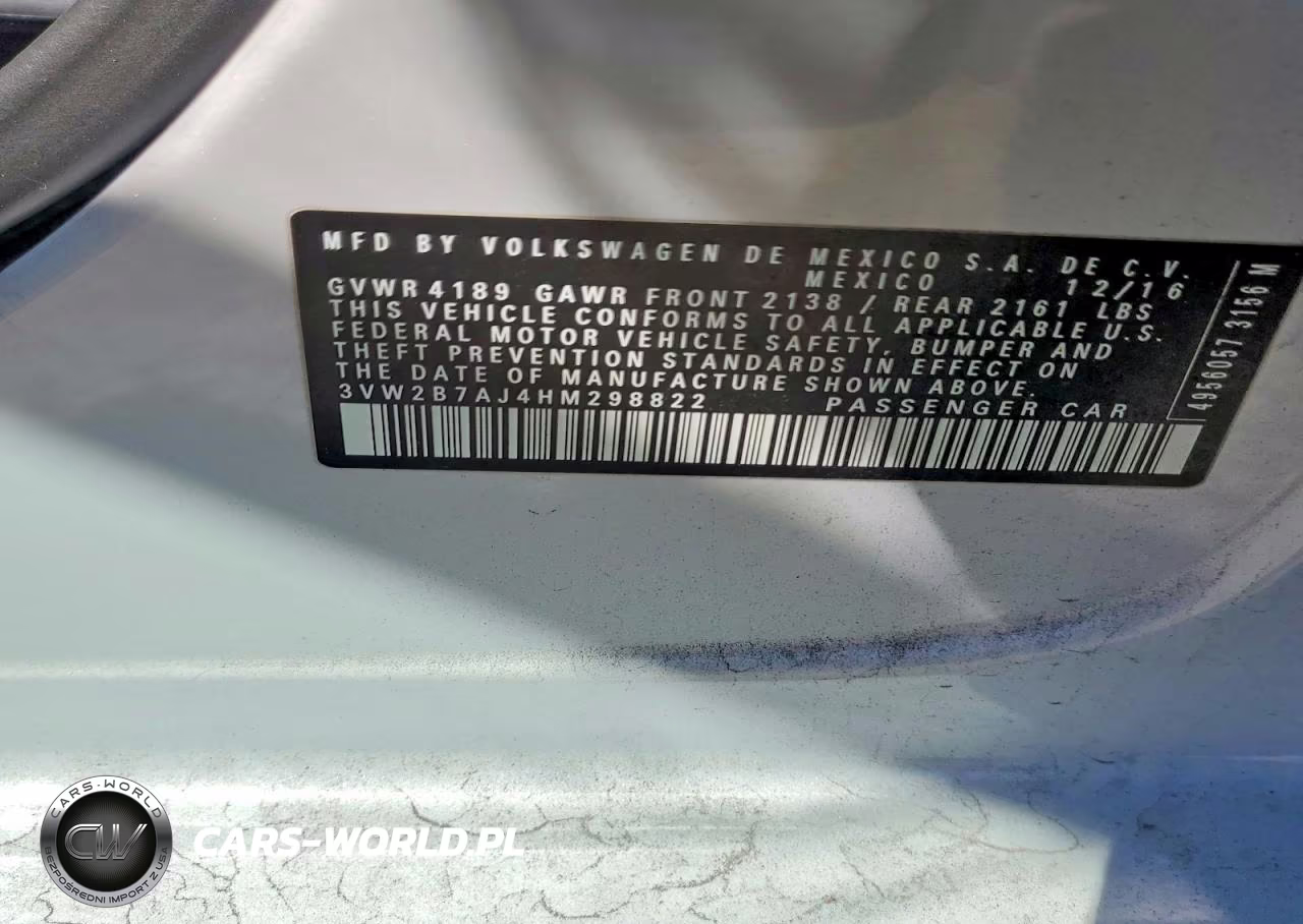 2017 Volkswagen Jetta S VIN:3VW2B7AJ4HM298822 - 12