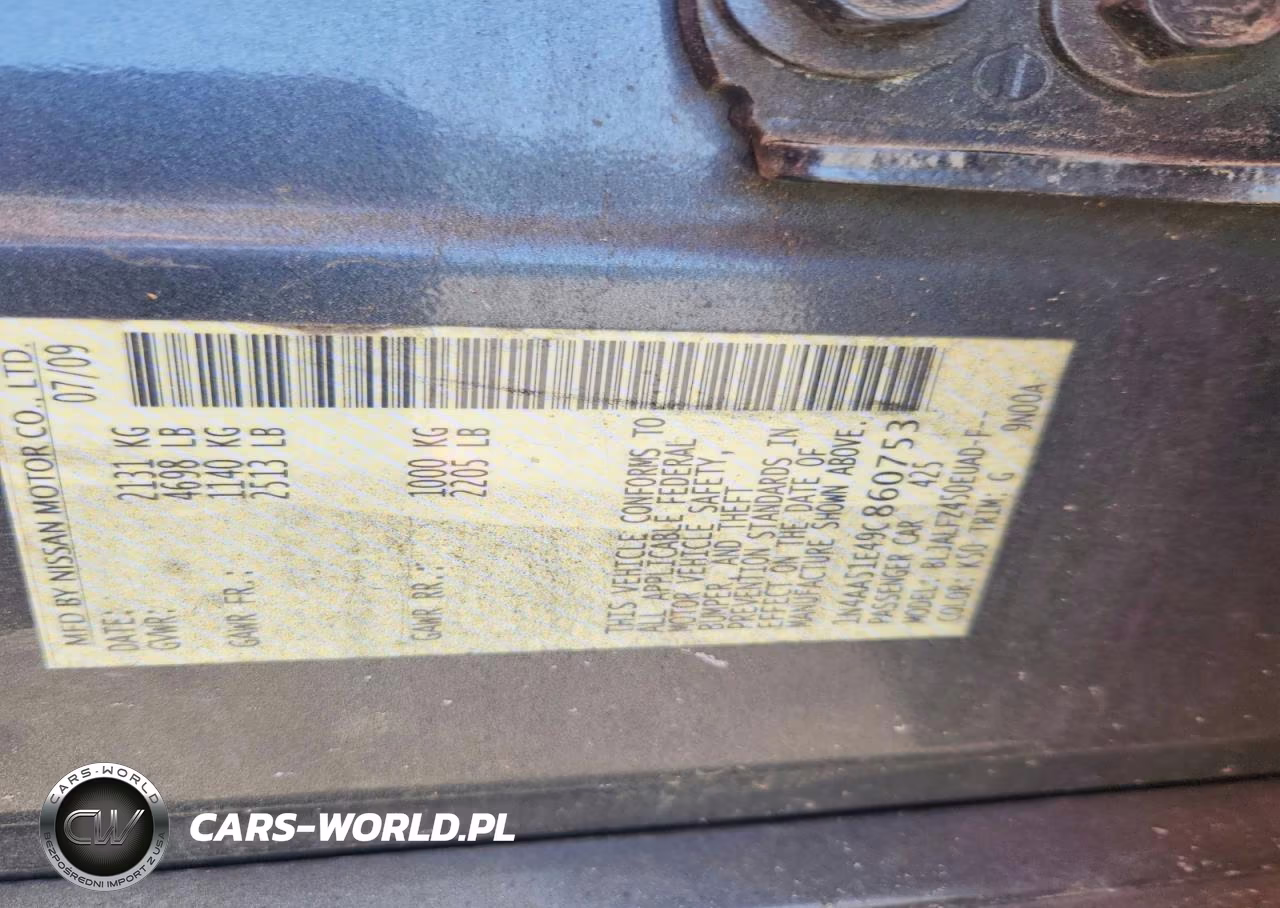 2009 Nissan Maxima 3.5 S VIN:1N4AA51E49C860753 - 12