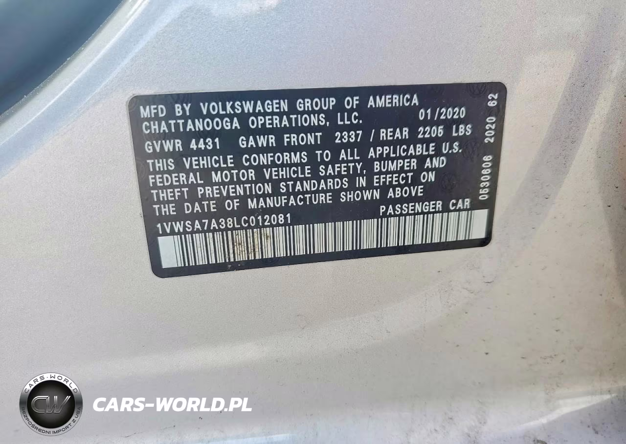 2020 Volkswagen Passat Se VIN:1VWSA7A38LC012081 - 12