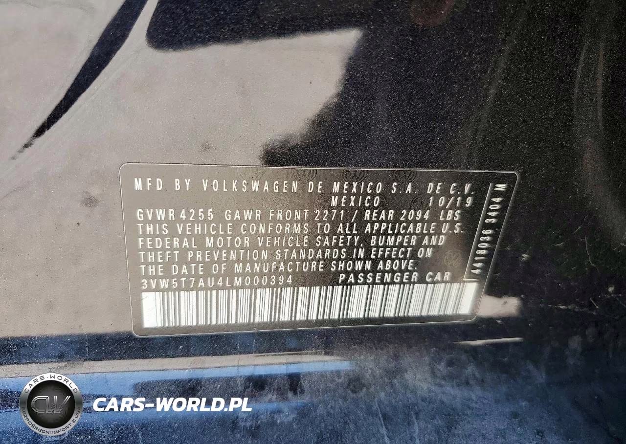 2020 Volkswagen Gti S VIN:3VW5T7AU4LM000394 - 12