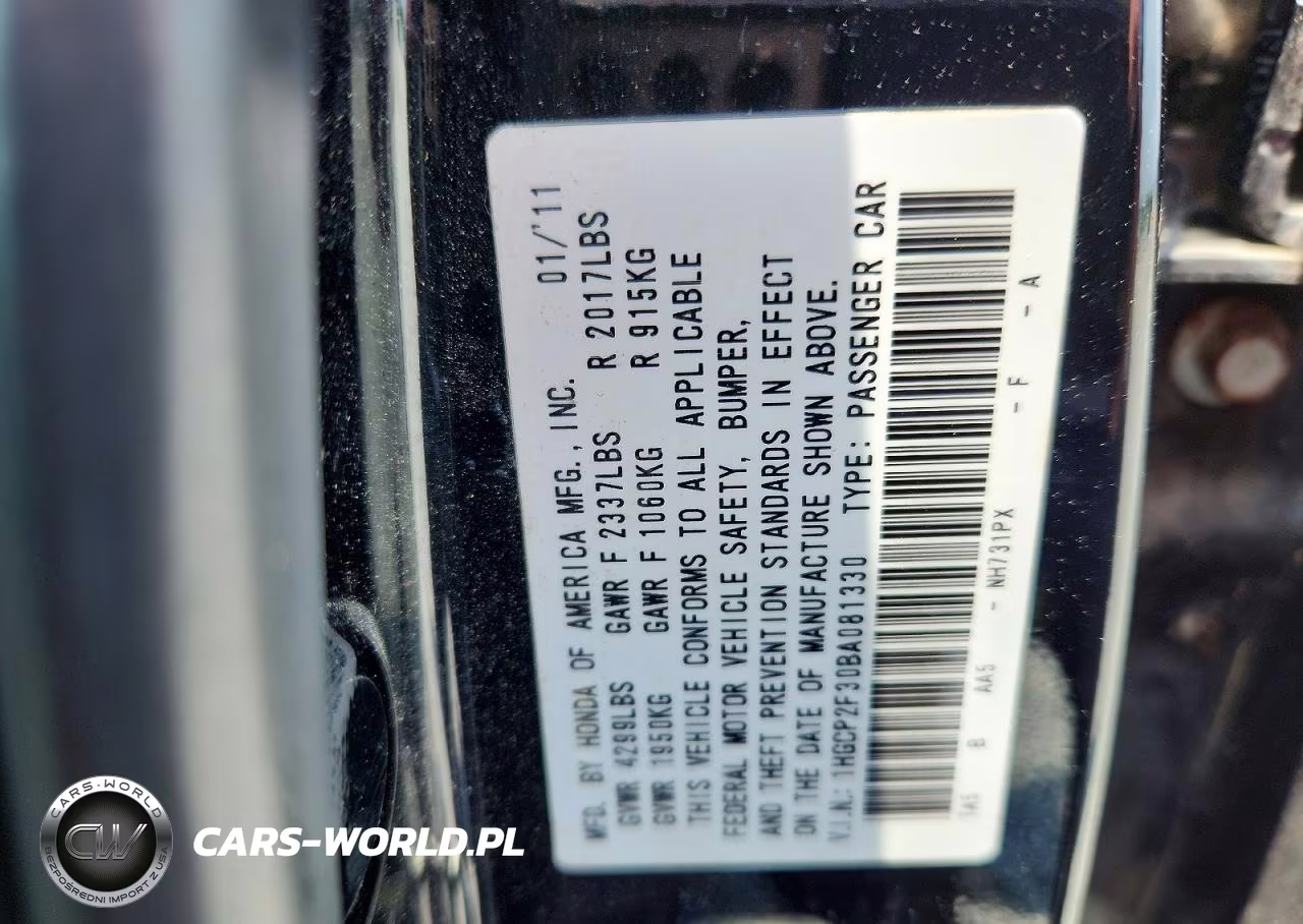 2011 Honda Accord Lx VIN:1HGCP2F30BA081330 - 13