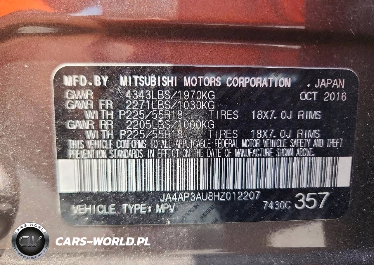 2017 Mitsubishi Outlander Sport Es VIN:JA4AP3AU8HZ012207 - 12