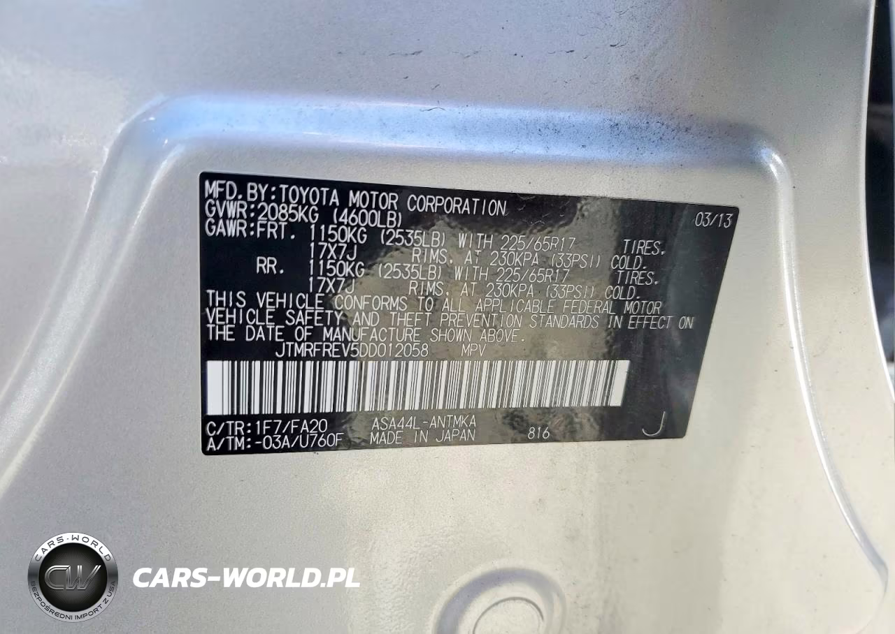 2013 Toyota Rav4 Xle VIN:JTMRFREV5DD012058 - 13