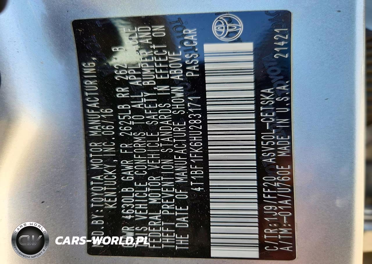 2017 Toyota Camry Se VIN:4T1BF1FK6HU283171 - 12