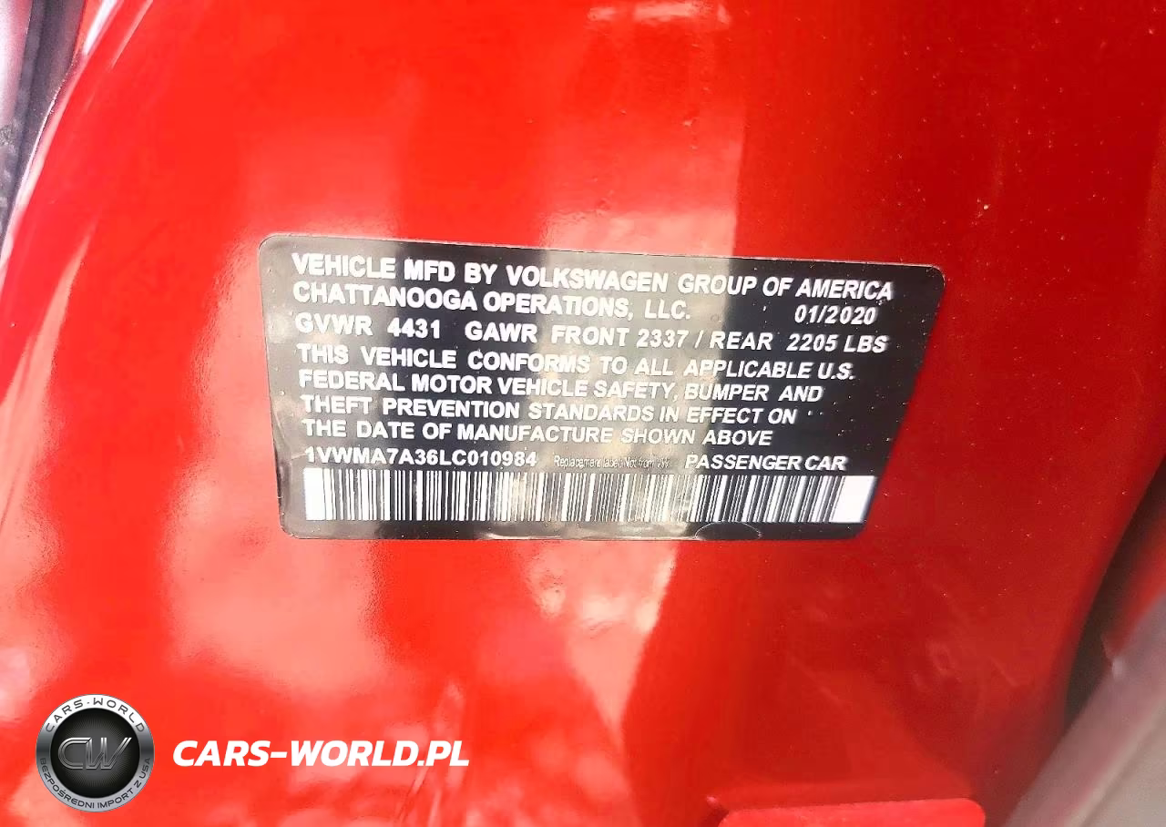 2020 Volkswagen Passat R-Line VIN:1VWMA7A36LC010984 - 12