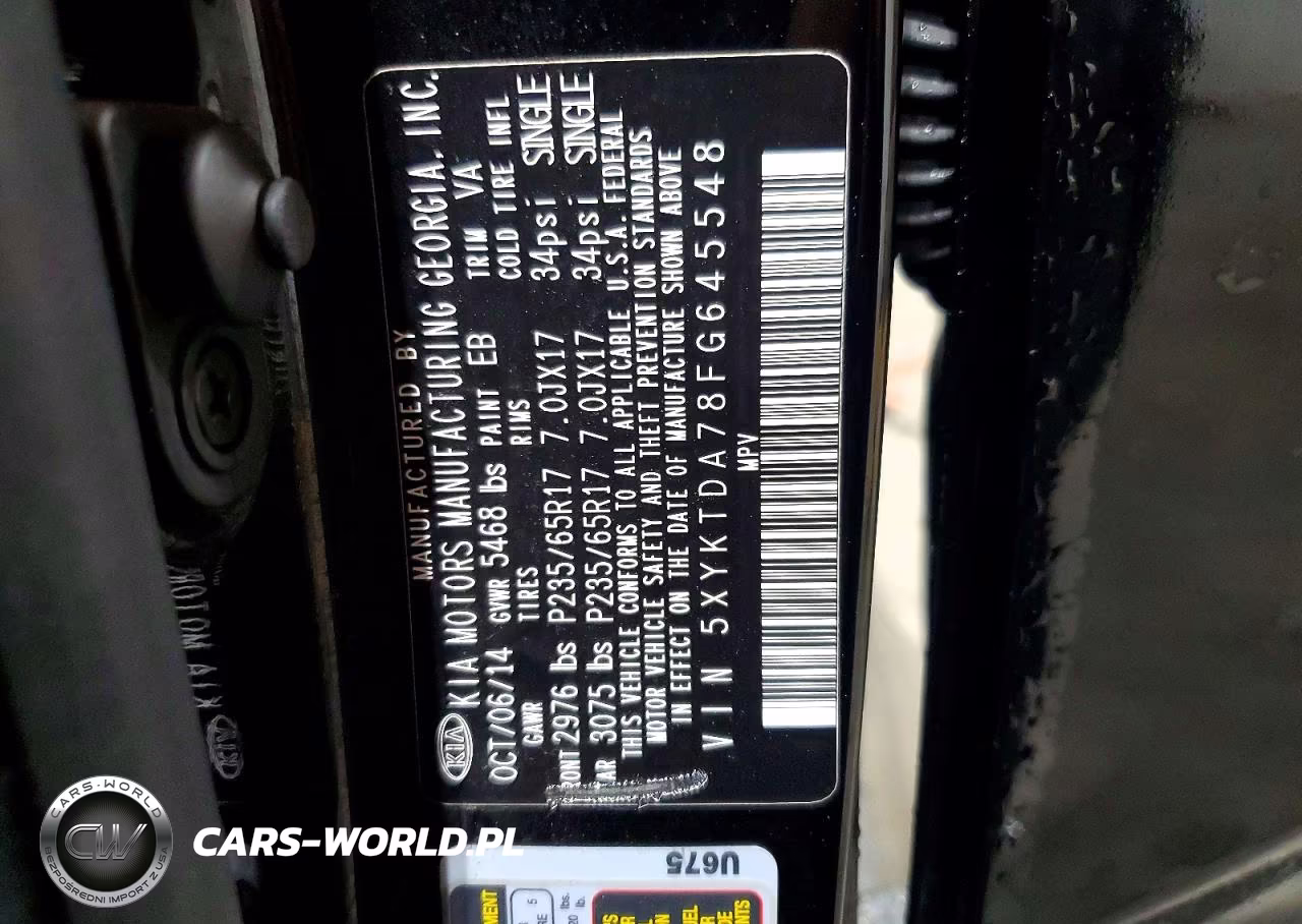 2015 Kia Sorento Lx VIN:5XYKTDA78FG645548 - 12