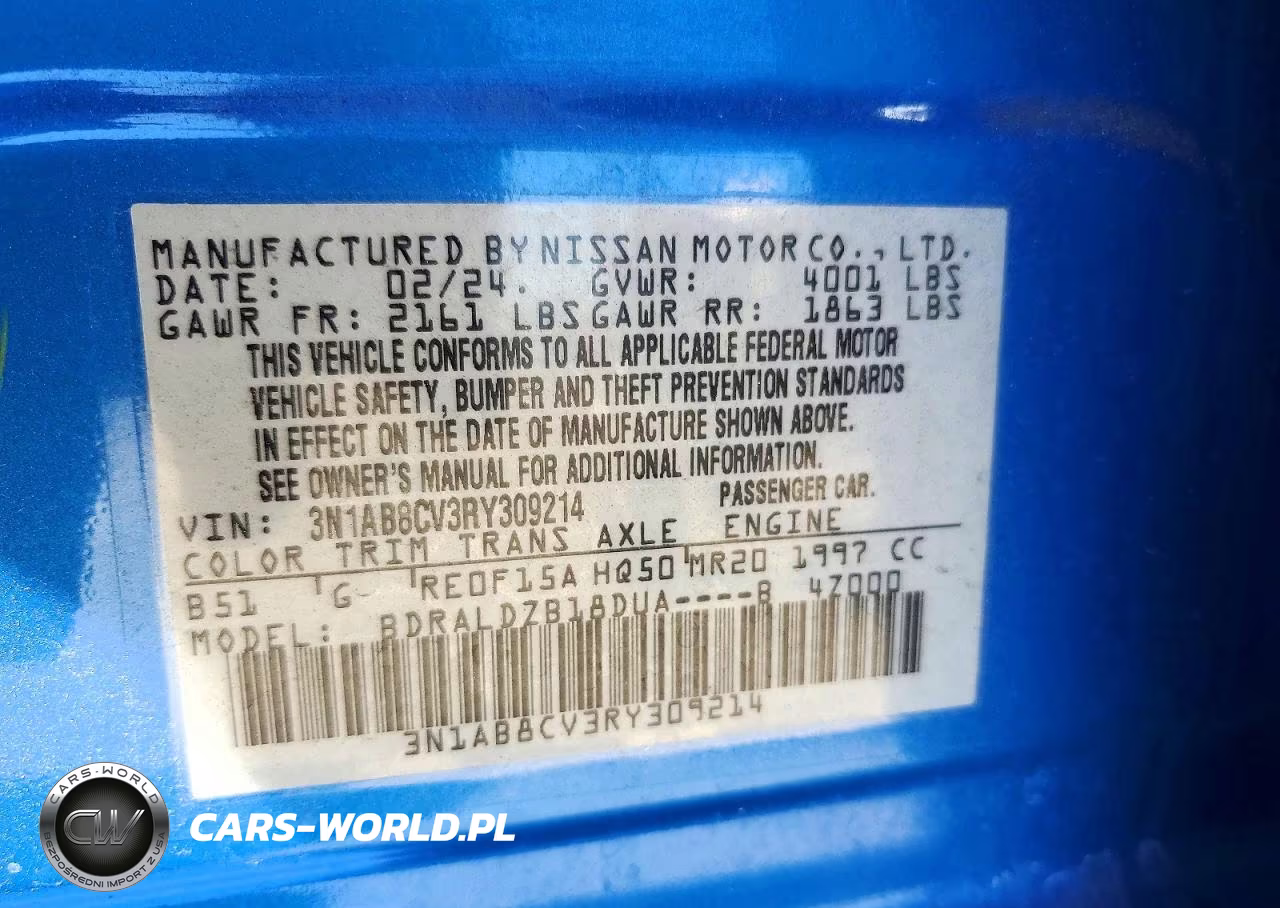 2024 Nissan Sentra Sv VIN:3N1AB8CV3RY309214 - 13