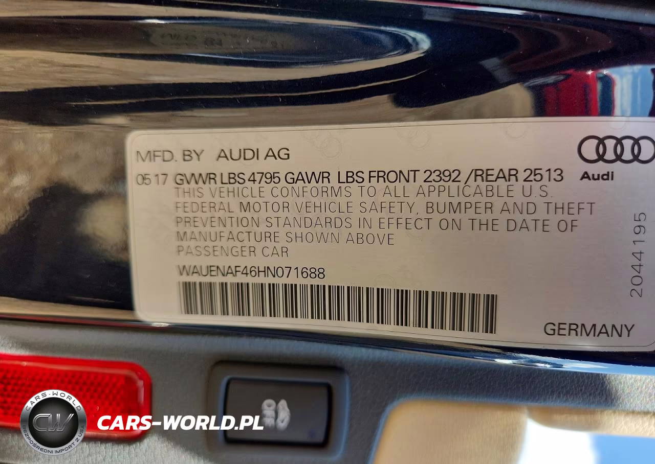 2017 Audi A4 Premium Plus VIN:WAUENAF46HN071688 - 12
