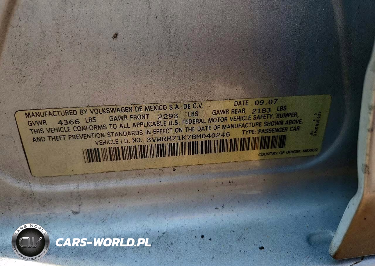 2008 Volkswagen Jetta Se VIN:3VWRM71K78M040246 - 12