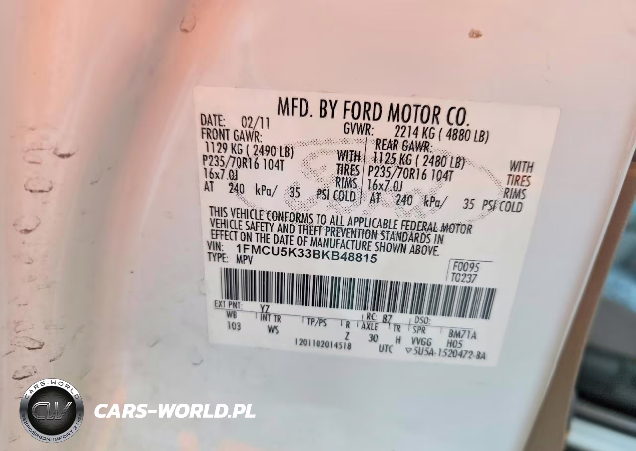 2011 Ford Escape Hybrid VIN:1FMCU5K33BKB48815 - 12