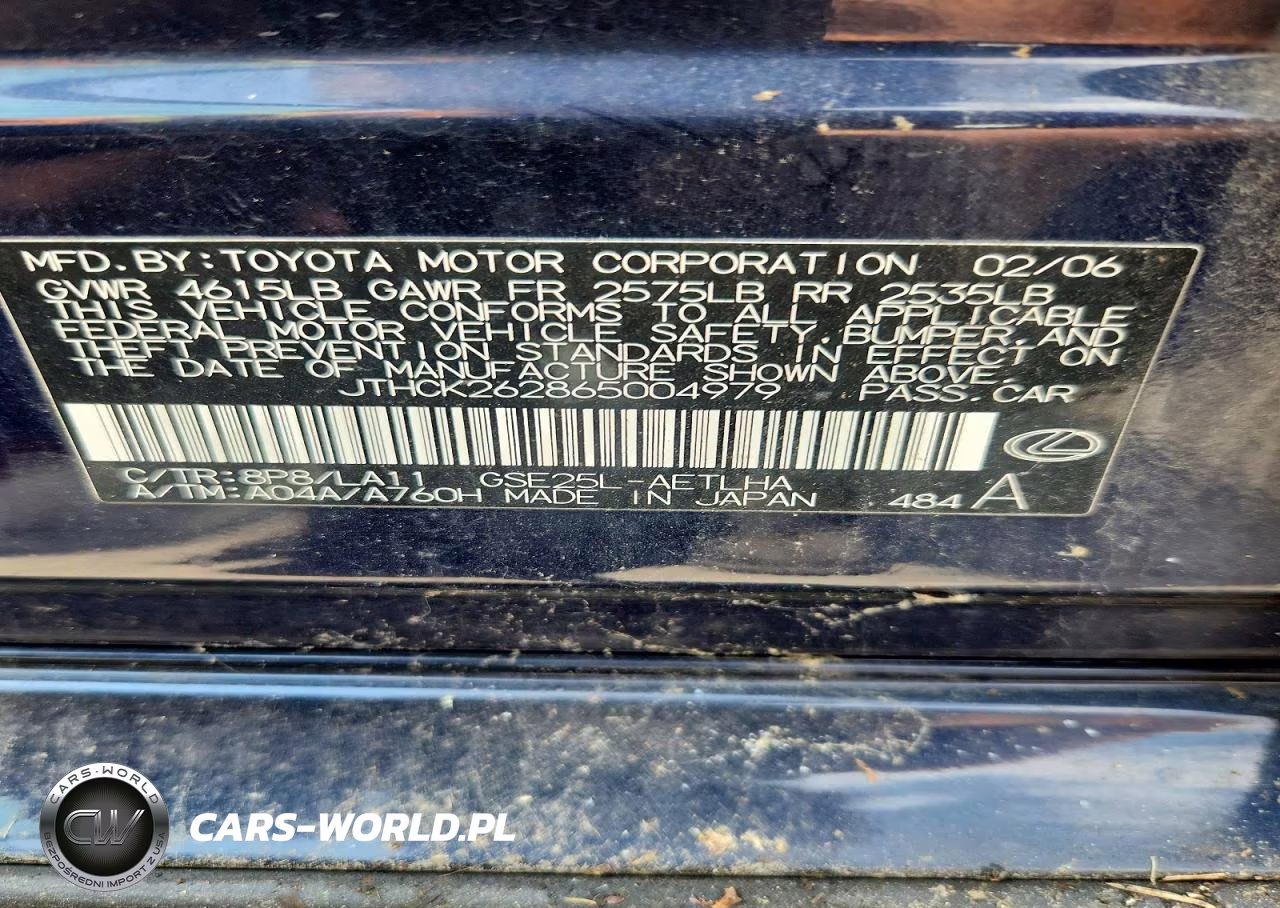 2006 Lexus Is 250 VIN:JTHCK262865004979 - 12